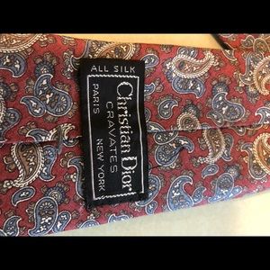 Christian Dior silk neck tie with paisley print